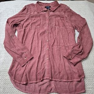 EDM Women's Pink Button Down Shirt